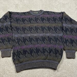 VTG Colours by Alexander Julian Sweater Mens M Chunky Knit Crewneck 90s USA